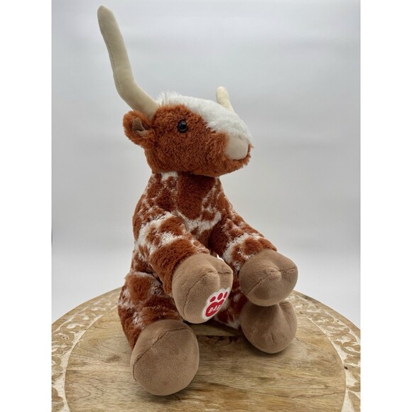 Build a Bear Longhorn Steer Brown Plush Cow University of Texas Mascot Farm BAB - Picture 1 of 8